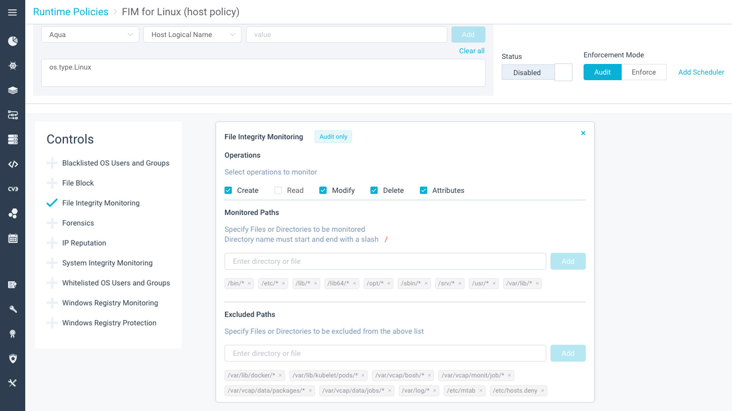 File integrity monitoring