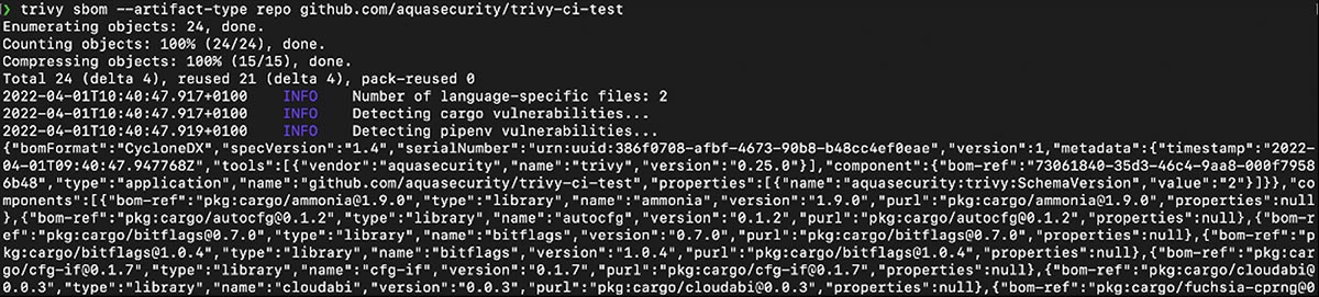 Using-Trivy-sbom-on-Git-repository-