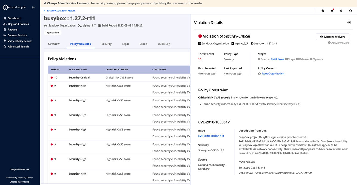 A new Nexus application report outlining the vulnerability findings from Aqua