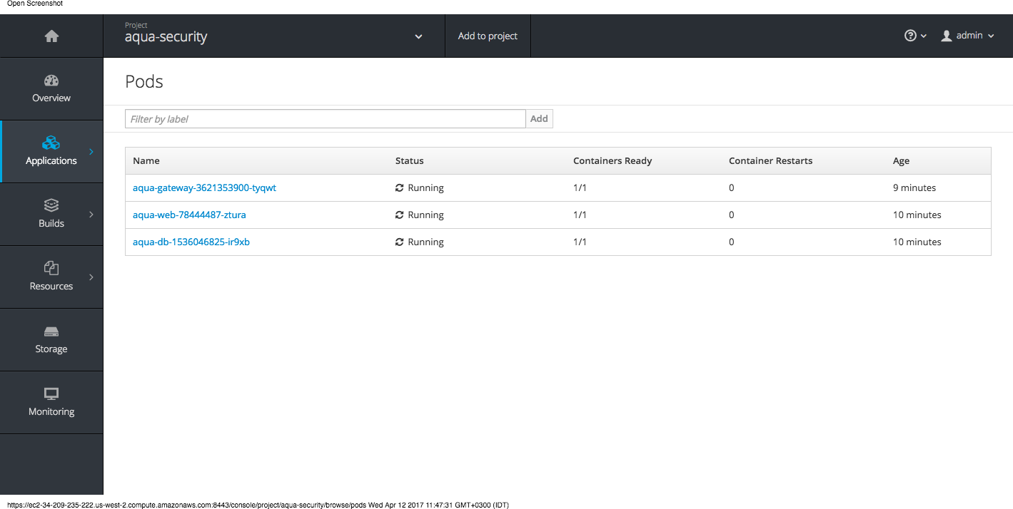 Openshift step 2 - verify pods.png