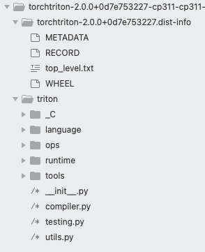 Torchtriton package structure